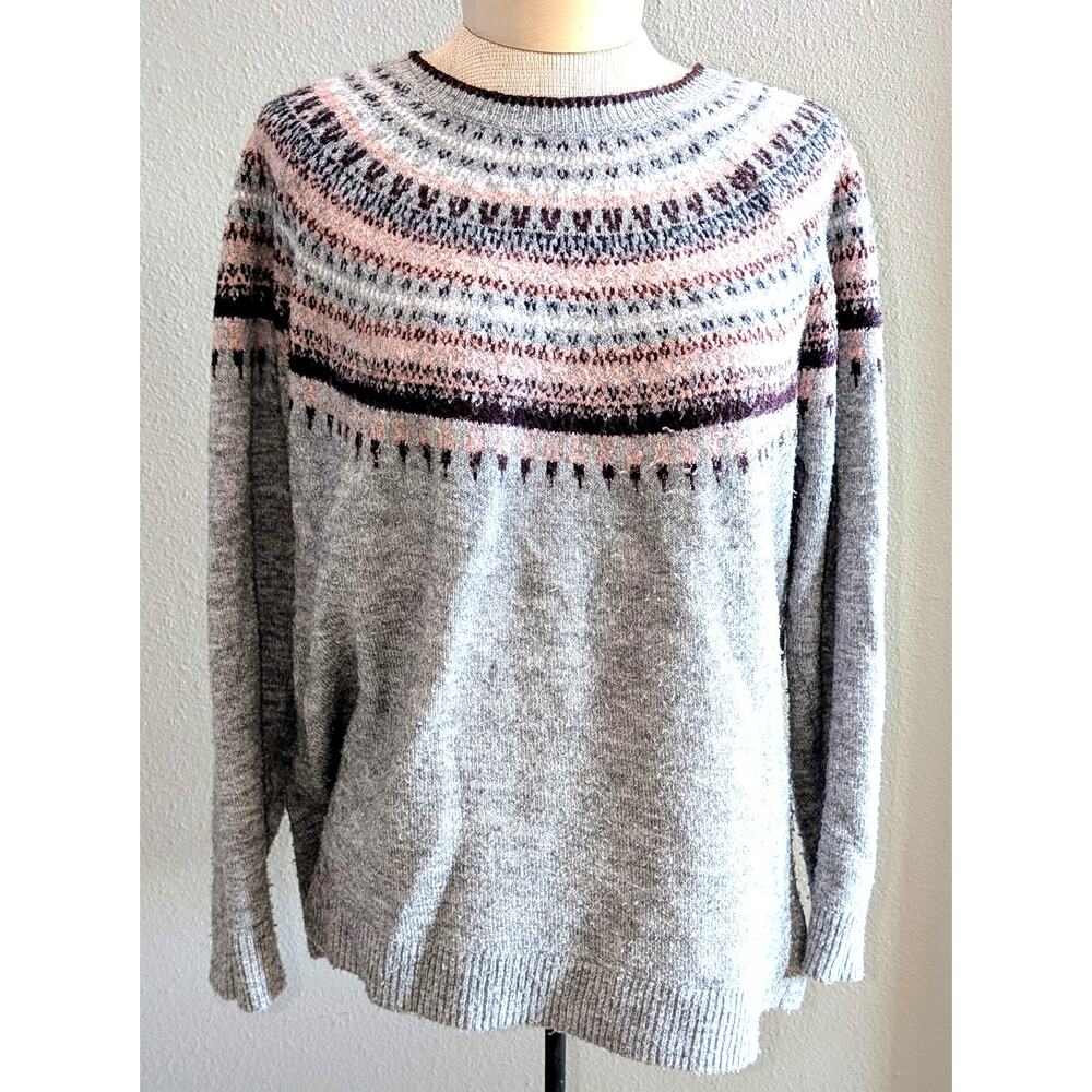 Maurices Gray and Pink Patterned Sweater - Picture 2 of 5
